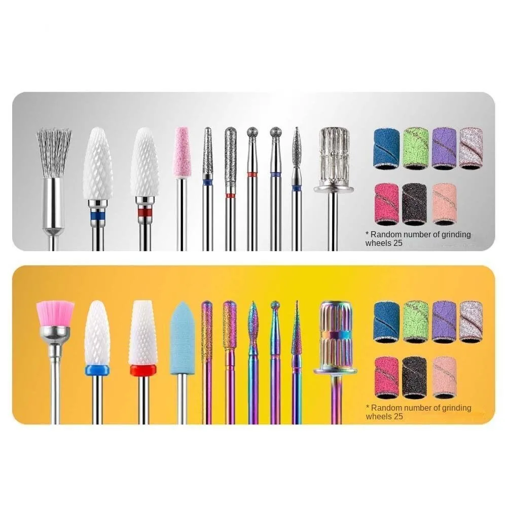 10Pcs/set Nail Drill Bits Accessories Nail Polishing Heads Set New DIY Manicure Manicure Tool Nail Trimming Nail Drill Gringing