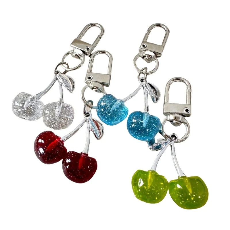 Stylish Cherry Shaped Keychain Charm Vibrant Cherry Bag Keychain Unique Gift for Ladies Practical Key Rings Adornment