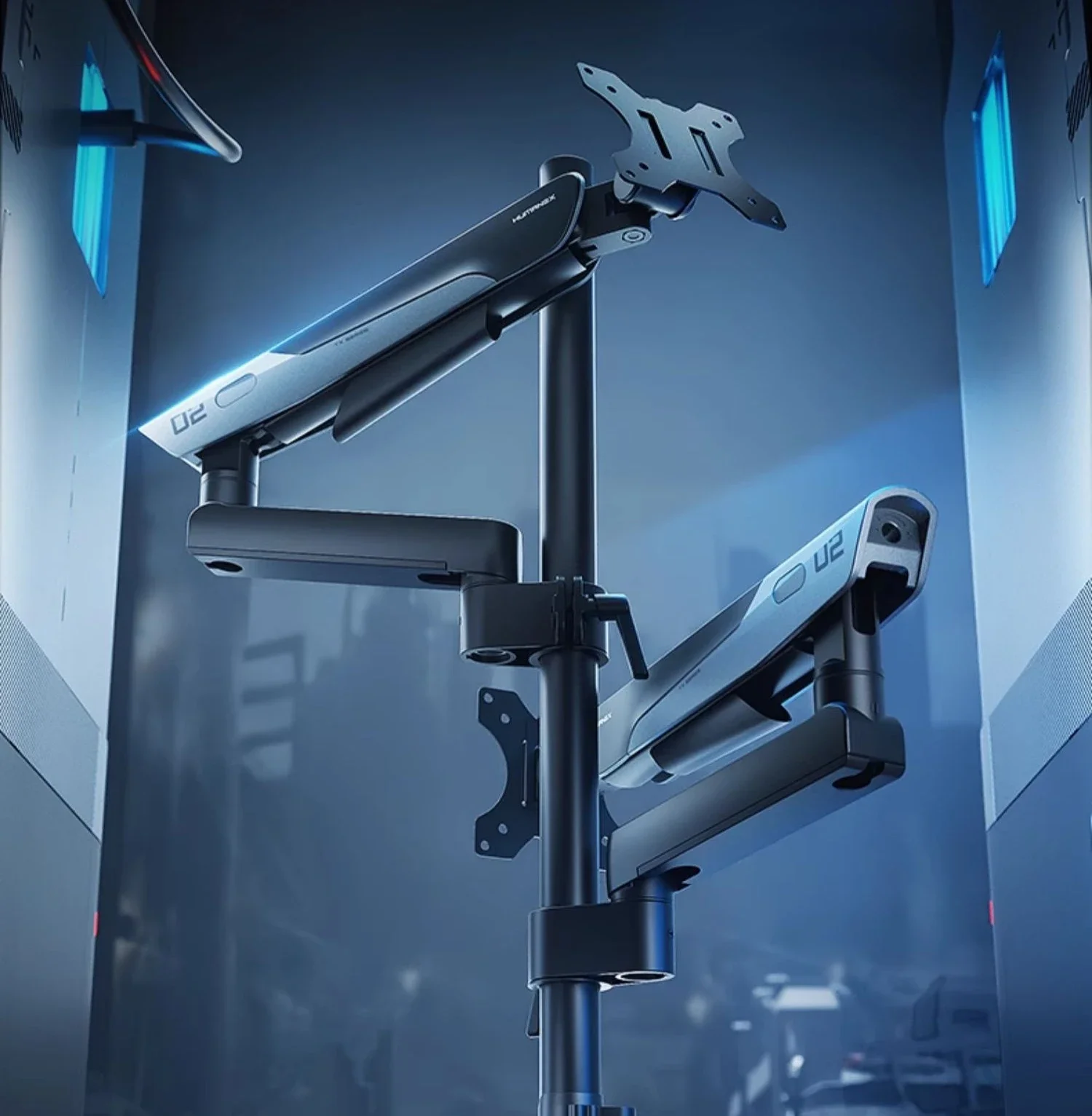 

Upper and lower dual-screen monitor holder TX02 one-to-two robotic arm computer double-arm screen holder