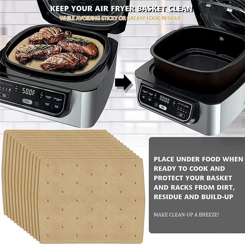

-A90P 50PCS Fruit Air Fryer Paper Disposable Food Paper Liner Oil-Proof Dish Barbecue Steamer Airfryer Baking Spare Parts