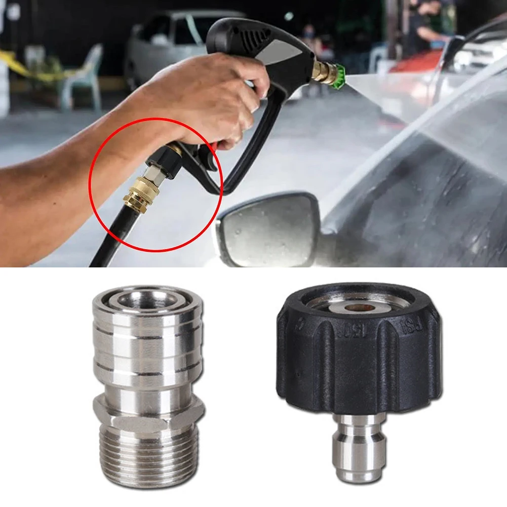 Lavadora de alta pressão m22, encaixe de conexão rápida, adaptador giratório de 14mm, 5000psi, conector de mangueira de lavadora de pressão para ferramentas de limpeza de carro