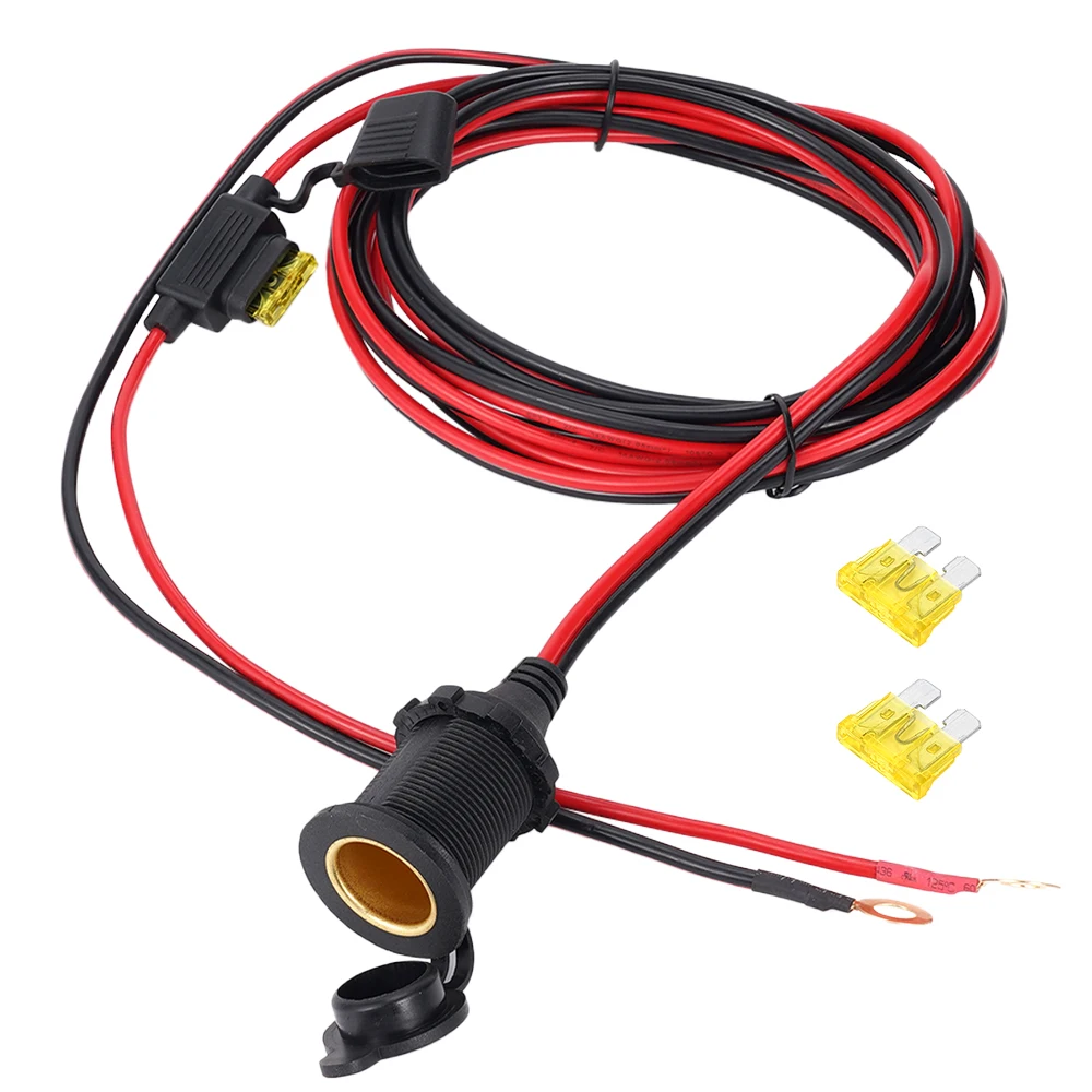 

3M 12V 24V Car Cigar Lighter Mother Seat Suitable for Motorcycle Yacht Cigarette Sockets 20A Safe High Power 14AWG Cable