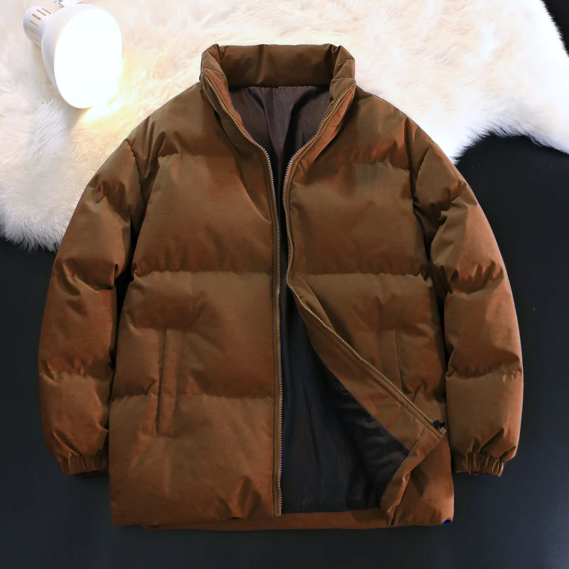 Winter Hot Sale Men Parkas Coats Casual Stand Collar Warm Cotton Jackets Fashion All-match Thicken Male Clothes Multiple Colors