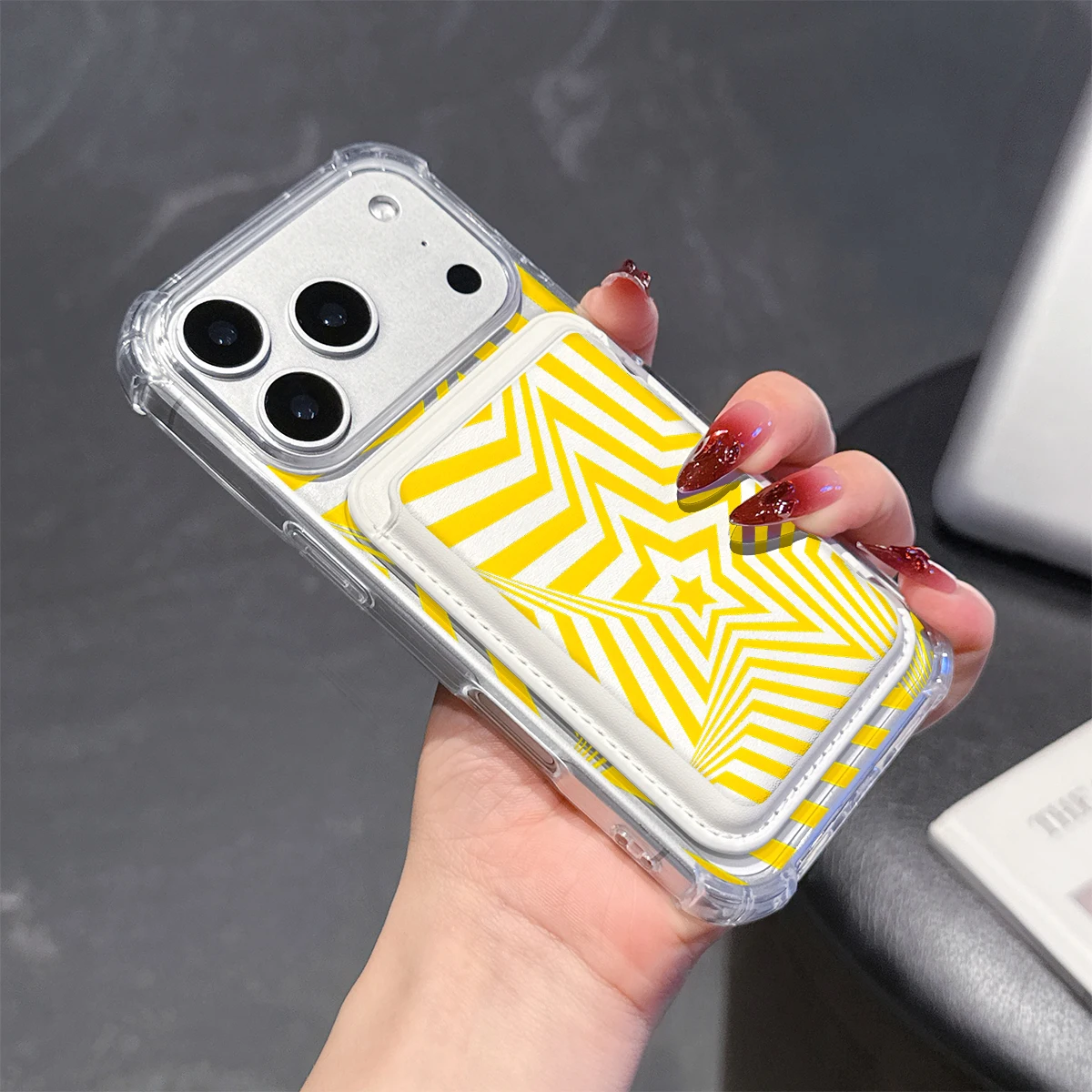 3D Star Phone Case For iPhone 17 16 15 14 13 Pro Max Plus Wallet Pocket Transparent Soft TPU for Magnetic Phone Case view 6