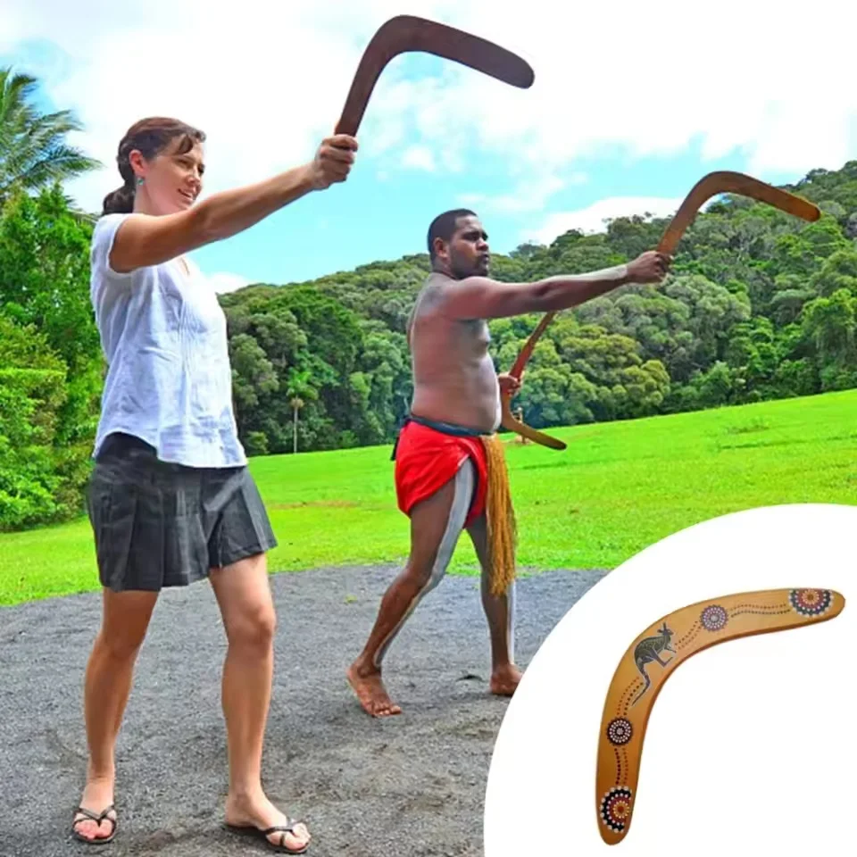 Deportes de madera retroceso en forma de V Boomerang disco volador lanzar juegos al aire libre juguetes para niños adultos accesorio de juego interactivo