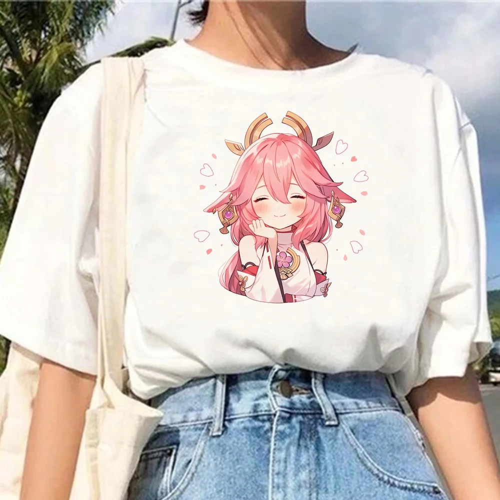 

Genshin Impact Tee women Japanese streetwear Y2K tshirt female comic anime 2000s clothes