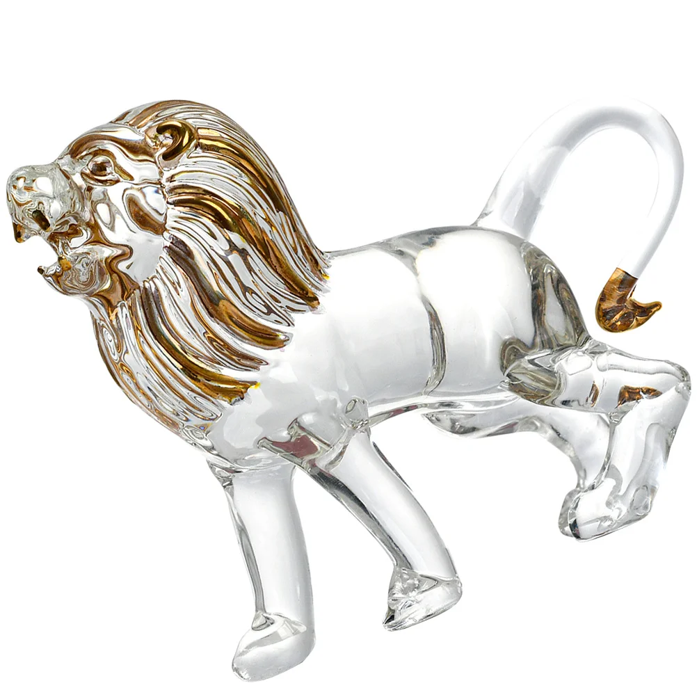 Crystal Lion Decor Unique Chinese Traditional Design Tabletop Ornament Home Office Decoration Lion Statue Crystal Crafts