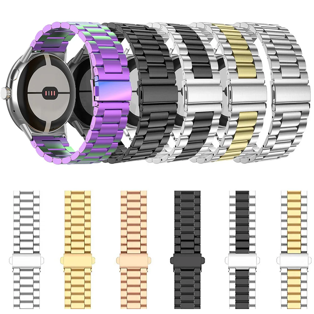 بدلة حزام ساعة من الفولاذ المقاوم للصدأ لساعة Google Pixel Watch 3 45 مم حزام معدني من الفولاذ المقاوم للصدأ