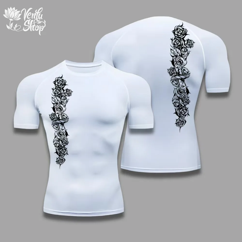 

2025PRO Men's Fitness Short-Sleeved Tight Abs Workout Shaping Breathable Quick-Drying Muscle Training Short-Sleeved T-Shirt