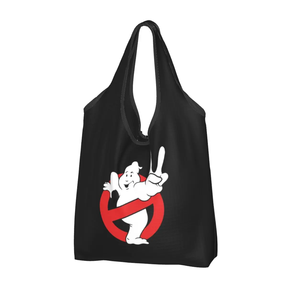 Ghost Buster Logo Groceries Shopping Bags Cute Shopper Shoulder Tote Bag Large Capacity Portable Classic Movie Handbag