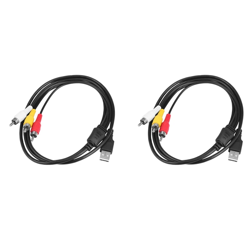 Hot TTKK 2X 3 Rca To Usb Cable