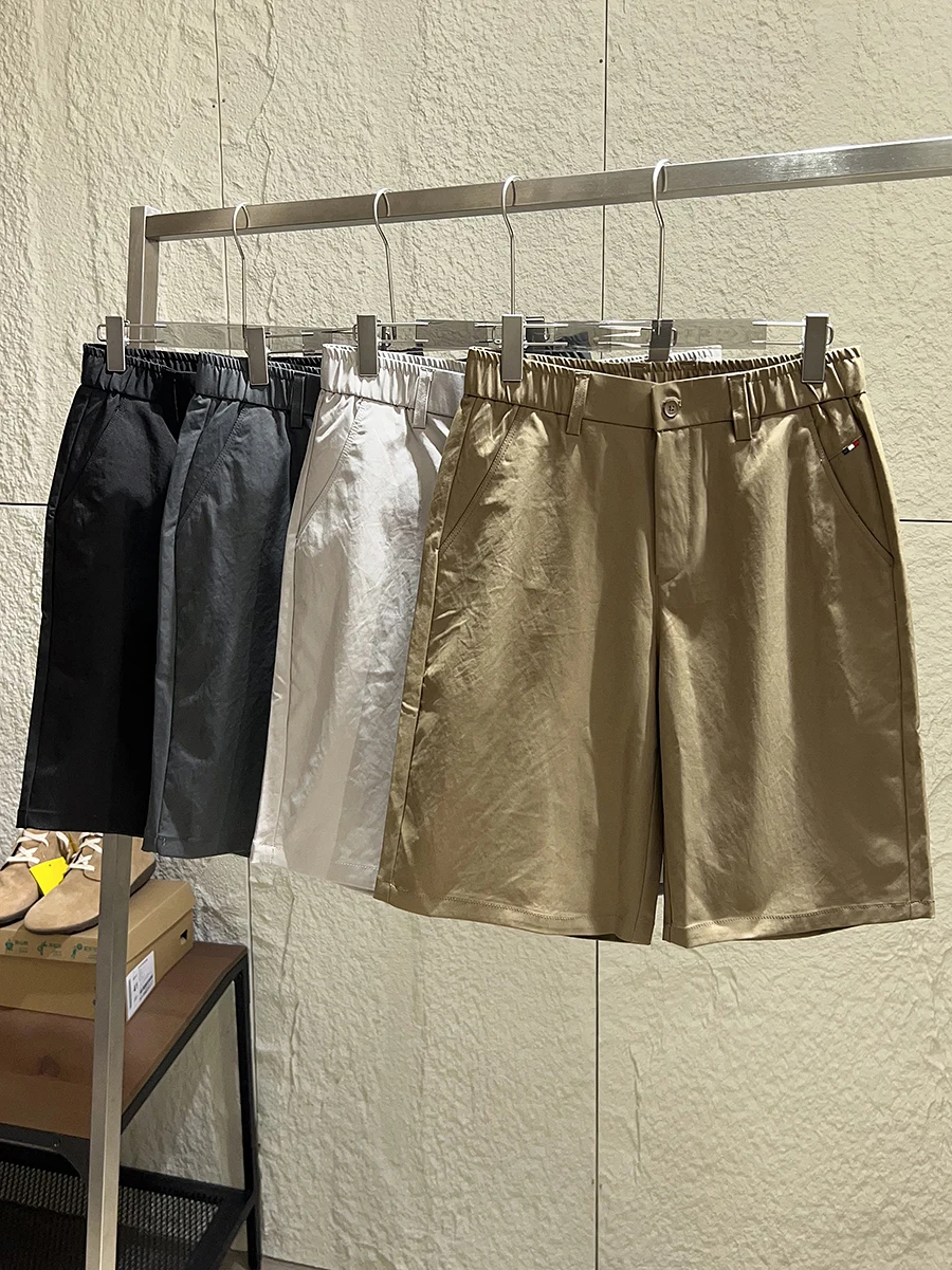

High-End Quality Breathable Summer Men's Shorts Casual Straight Leg Commuter Shorts Soft Skin-Friendly Elastic Waist Five-Poi...