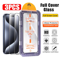 3Pcs One-click Installation HD Screen Protector For Xiaomi Redmi Note 13 12 11 10 Pro 9 8 7 9S 10S 11S 12S 14C 10C 12C 13C Glass