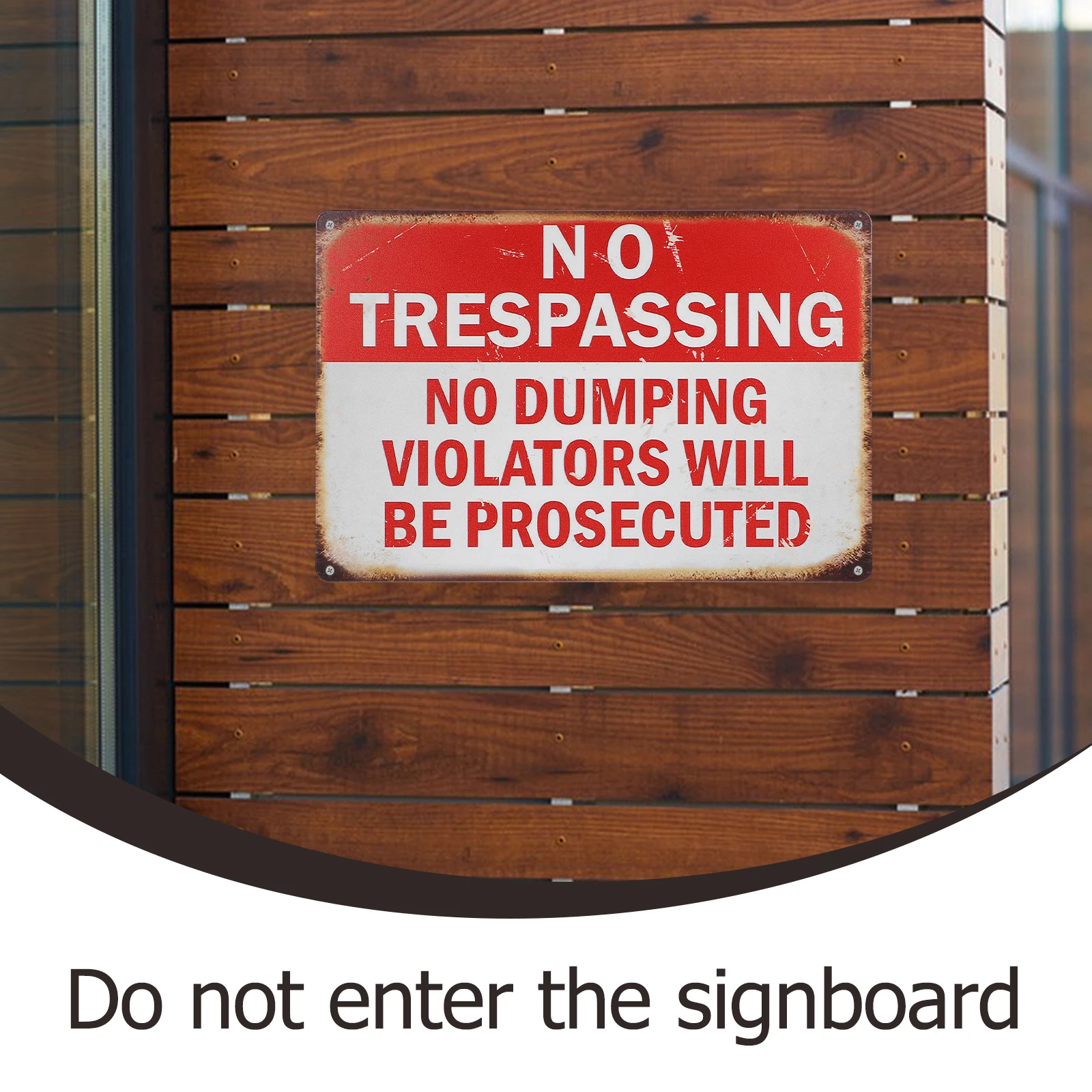 

Durable Metal Do Not Enter Safety Warning Signage Weatherproof Wall Sign No Entrance Warning Label Security Caution Sign For