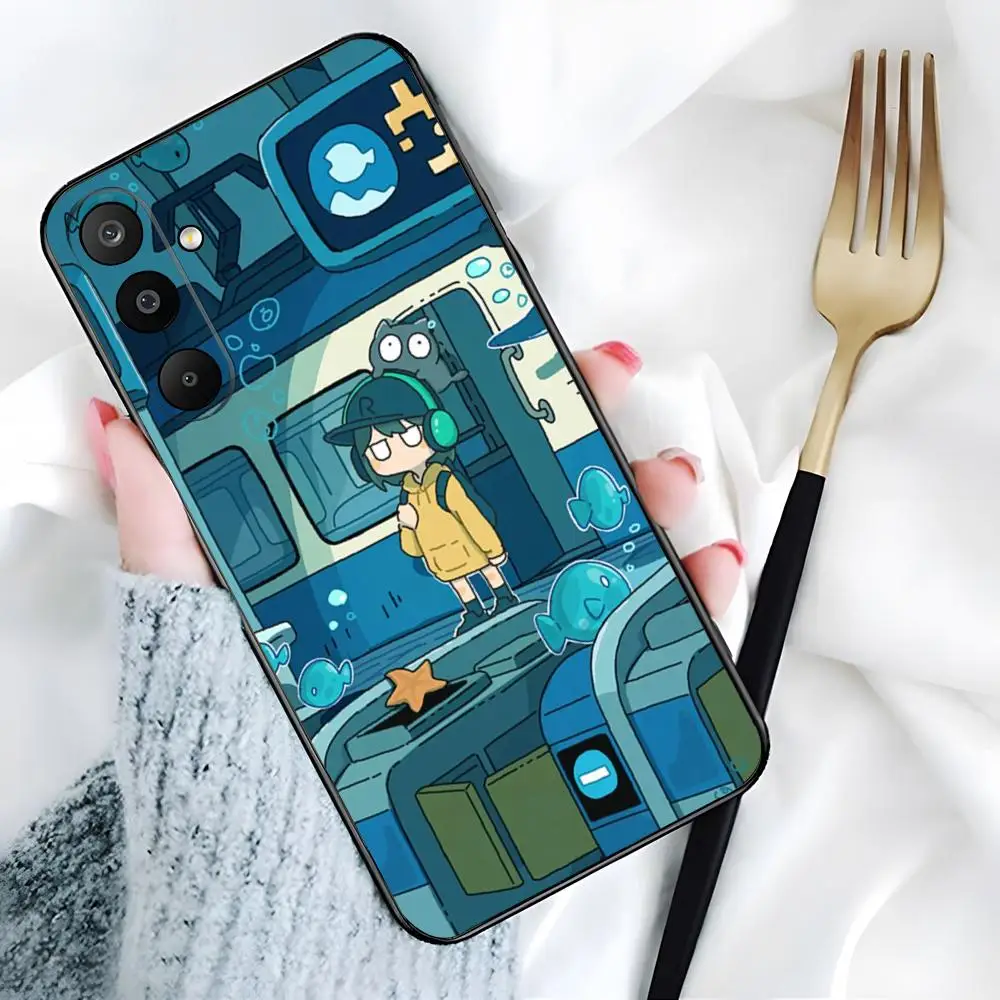 Cute Japanese-style Illustration Phone Case For Samsung S26 S25 Edge S24 S23 S22 Ultra Plus Fe A57 A37 A17 A27 5G Silicon Cover