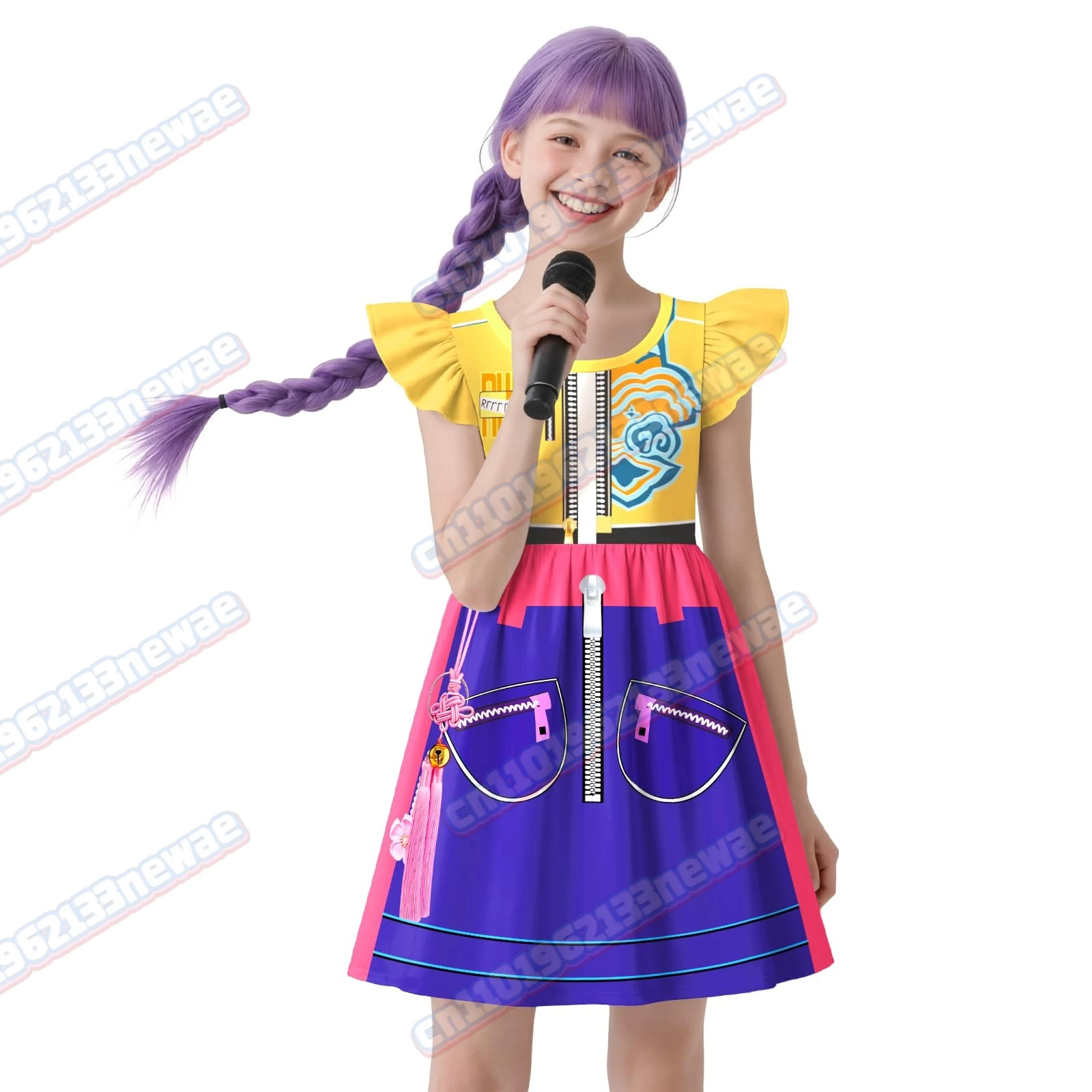 

K-Pop Demon Hunters Dress Girls Rumi Cosplay Costume Halloween Mira Zoey Dress Up Christmas Fashion Kids Singer Performance Dres