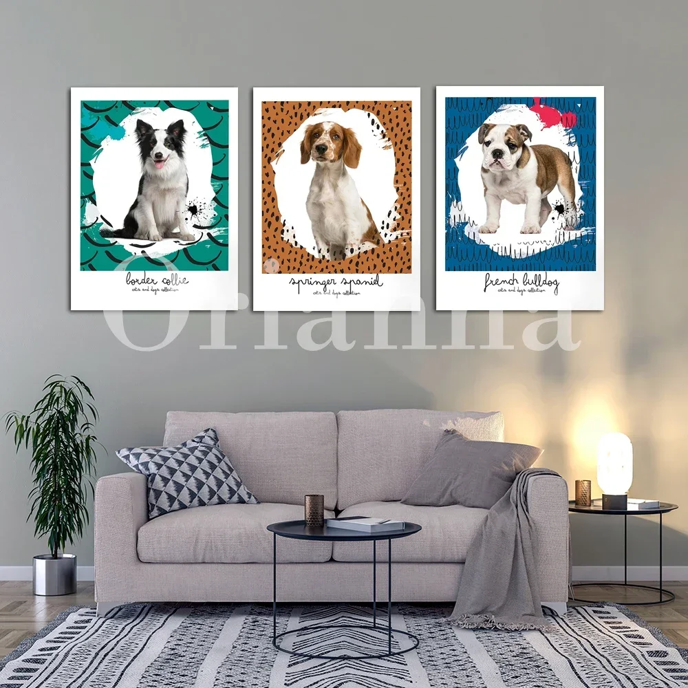 Maltese Pomeranian Dog Springer French Buldog Sheep Golden Retriver Border Dachshund Husky Chihuahua Corgi Pet Canvas Paint