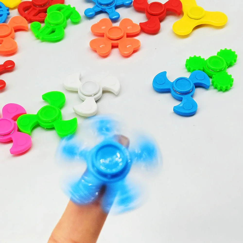 5-20pcs Mini Geometric Fingertip Gyro Plastic Rotation Toys Treat Kids Gifts Birthday Party Favor School Rewards Good Filler