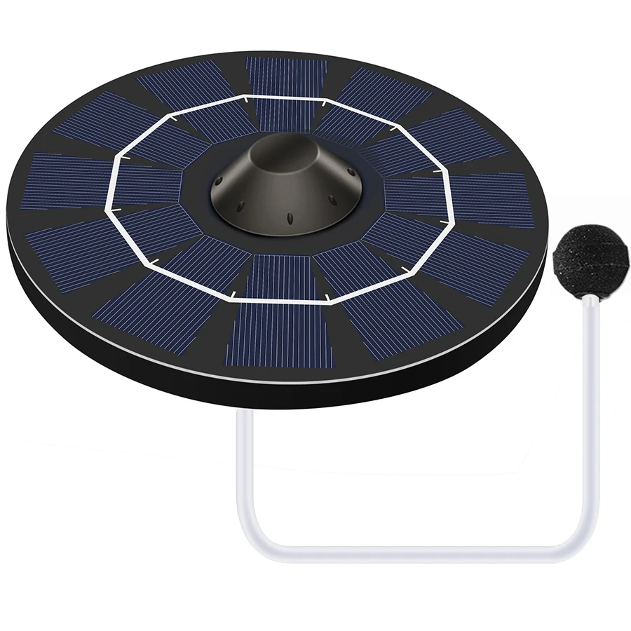 6V 4W Plug-in Zonne-aangedreven Zuurstofpomp voor Visvijver/Aquarium met Slang & Dubbele Beluchtingsstenen IP64 Waterdicht