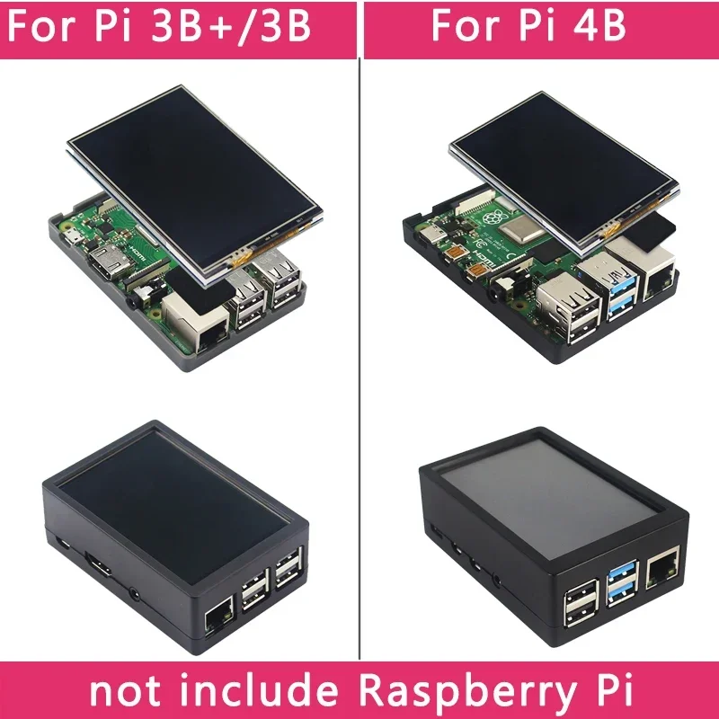 Raspberry Pi 3.5 Touch Screen 480*320 LCD TFT Display Optional ABS Metal Case Cooling Fan for Raspberry Pi 4 Model B or 3B+ 3B