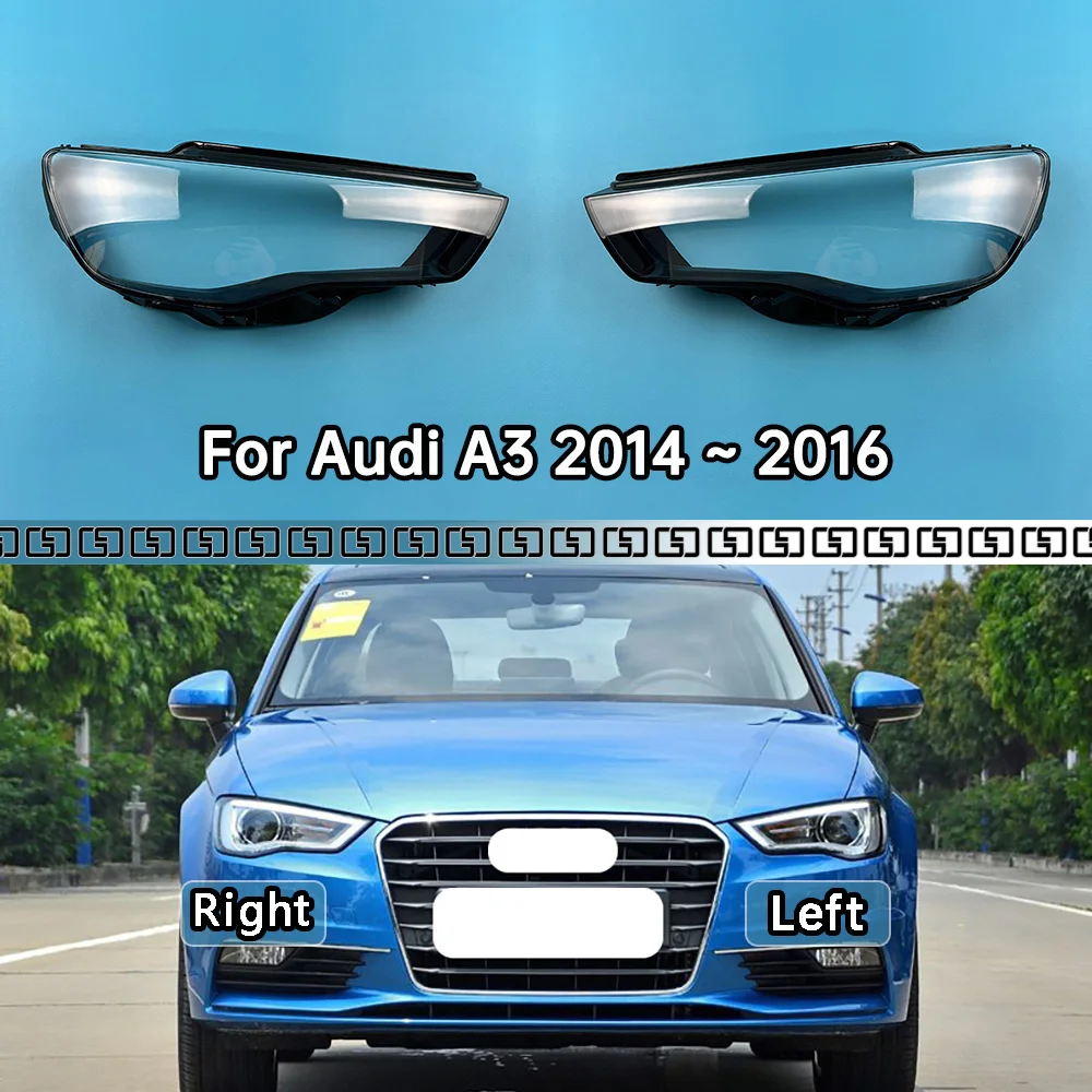 

For Audi A3 2014 2015 2016 Car Headlamp Cover Lens Headlight Shell Plexiglass Lamp Shade Transparent Lampshade