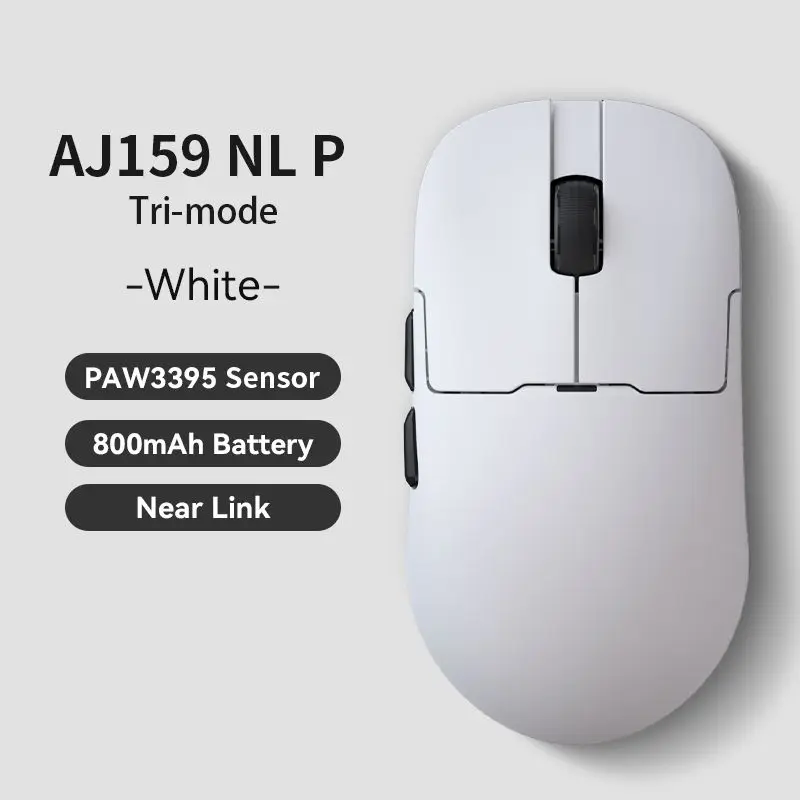 AJAZZ AJ159 NL P draadloze gamingmuis met 800mAh batterij, PAW3395 sensor (PAW3395 vlaggenschip sensor, 26000 DPI), ongeveer 61g
