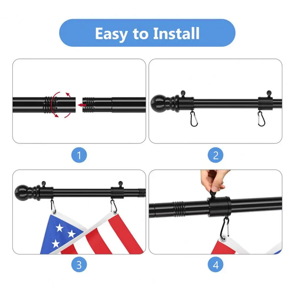 Flagpole for 3x5 Flags Tangle-free Metal Flag Pole Weather-resistant Outdoor Flagpole Heavy Duty Segmented Flag Poles for Porch