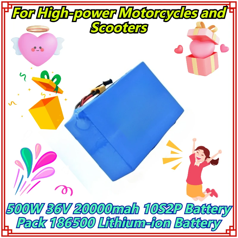 

500W 36V 20000mah 10S2P Battery Pack 186500 Lithium-ion Battery For High-power Motorcycles and Scooters