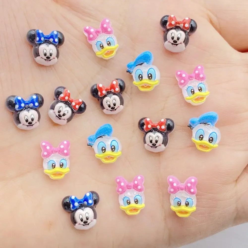50 Pcs New Cute Resin Mickey, Minnie, Bee Bear Flat Back Ornament Jewelry Making Manicure Hairwear Accessorie
