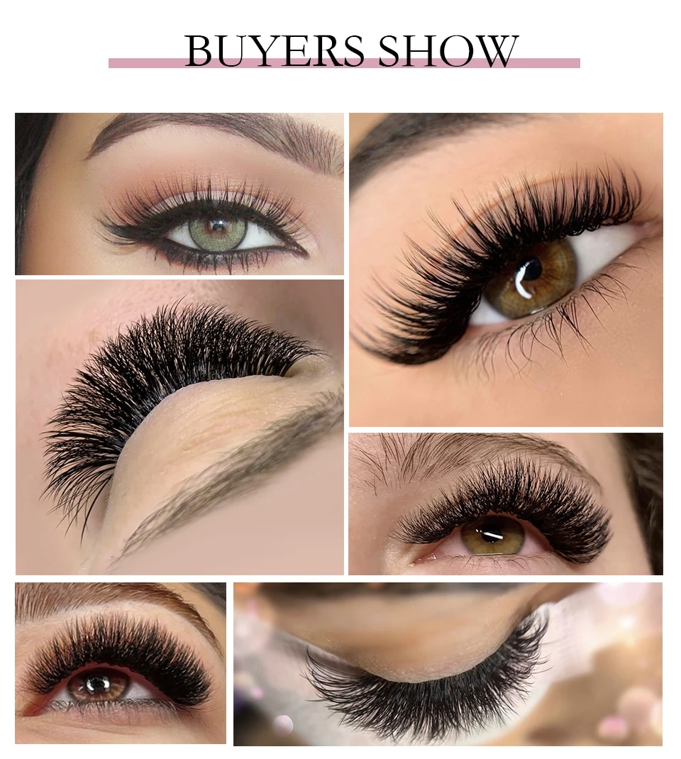 Schwarz 3d/4d/5d/6d vorgefertigte Volumen ventilatoren hand gefertigte flauschige individuelle Promaden fächer Wimpern langer Stiel russische Volumen Wimpern verlängerung – Detail 13