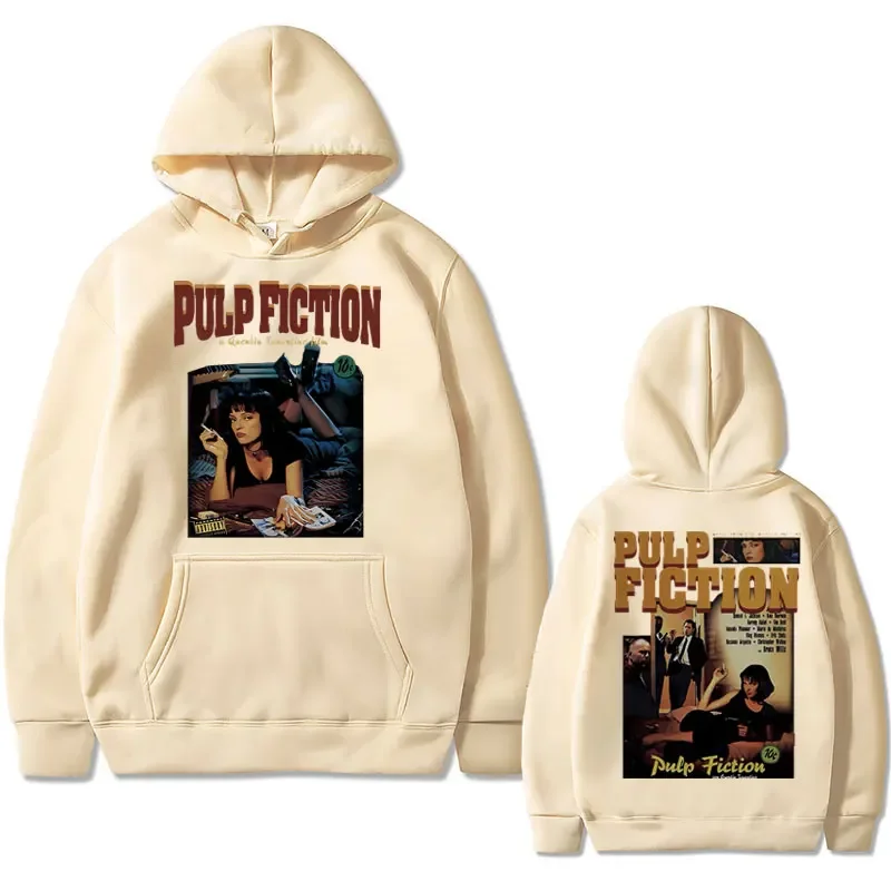 Movie Pulp Fiction Mia Wallace Print Hoodie Quentin Tarantino Hoodies Men Casual Loose Sweatshirt Male Gothic Oversized Hoodies