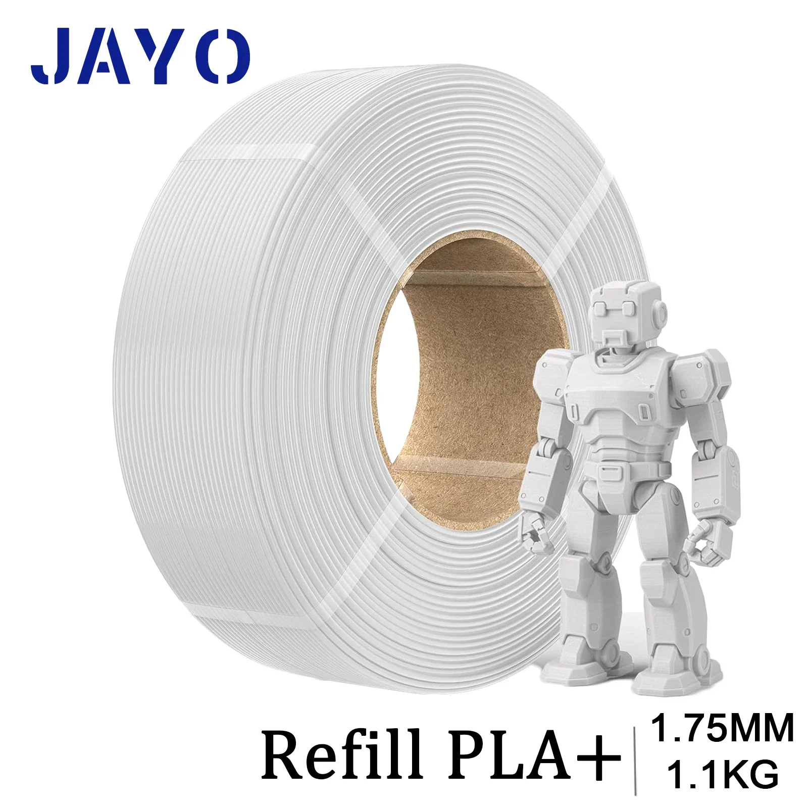 JAYO 3D PLA Nachfüllpack 3D-Drucker Filament 1,1kg Wiederverwendbare Spule zum Nachfüllen für Bambu Lab mit Geringer Verformung Passend für die Meisten Wiederverwendbaren Spulen
