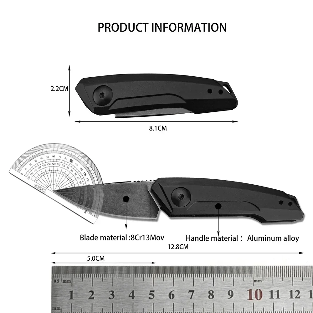 7250 Folding Knife Drop Point Blade, Aluminum Handle Tactical Knife, Outdoor Hunting, Outdoor Camping, Outdoor Hiking EDC Knife