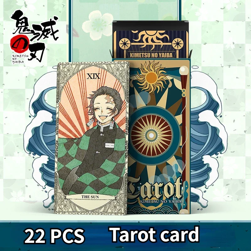 Anime 22 Buah Demon Slayer Slayer Tarot Tanjirou Nezuko Kimetsu No Yeyang Kartu Tarot Alat Peraga Cosplay Permainan Genshin Hadiah Kartu Dampak