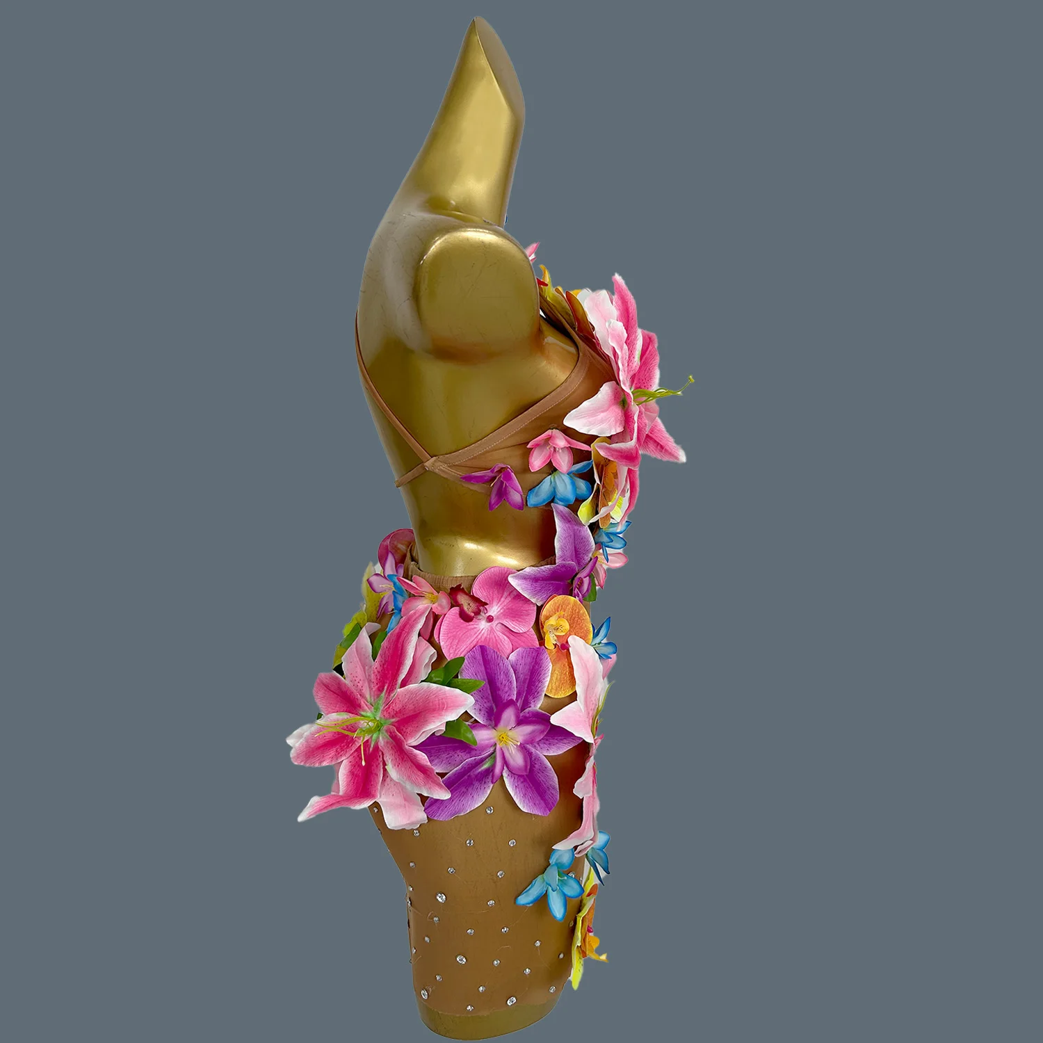 Women Trendy Night Party Dress gig Costume Sexy See Through Mesh Flowers Dress Birthday Celebrate Photo Shoot Wear Fangzhenhua