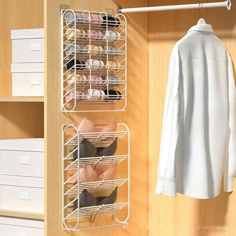 Wall-Mounted Storage Organizer Space-Saving No Drill Installation Durable Material for Underwear Socks Small Items for Dorm Room