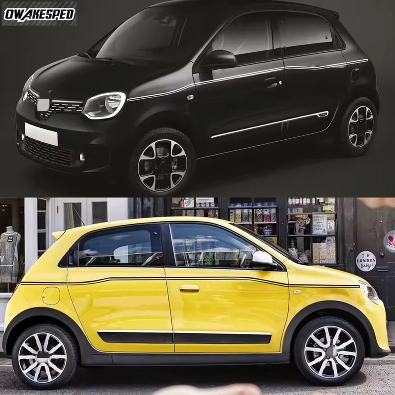 

2 шт. наклейки на боковую талию автомобиля для Renault Twingo 3 Racing, длинная полоса, стильная виниловая пленка, декоративные наклейки, аксессуары для автотюнинга