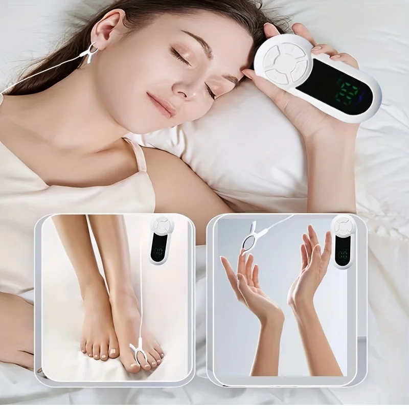 CES Sleep Aid Device with Ear Clip 10 Modes 20 Gears Microcurrent Sleep Aid Instrument Relieve Insomnia Anxiety Sleep Stress