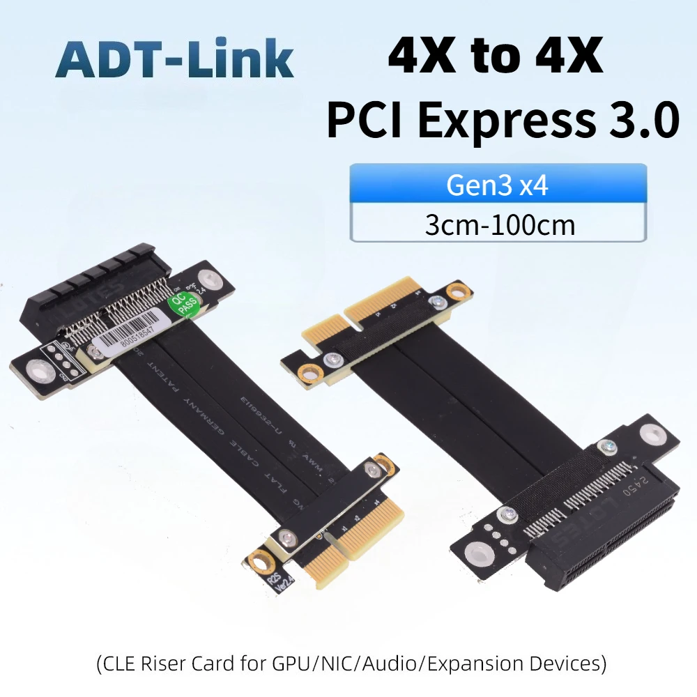 

PCIe 4x Riser Cable Extender Right 90 Angle GEN3.0 4x PCI-Express X4 Adapter 3cm 5cm 10cm 30 40cm for Graphics Computer Hardware
