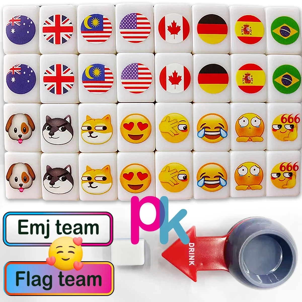 64+1 Blocks Seaside Escape Mahjong Game with Pattern of Flag Ball Animals Relax Time Single/Double Play Fascinating fun game