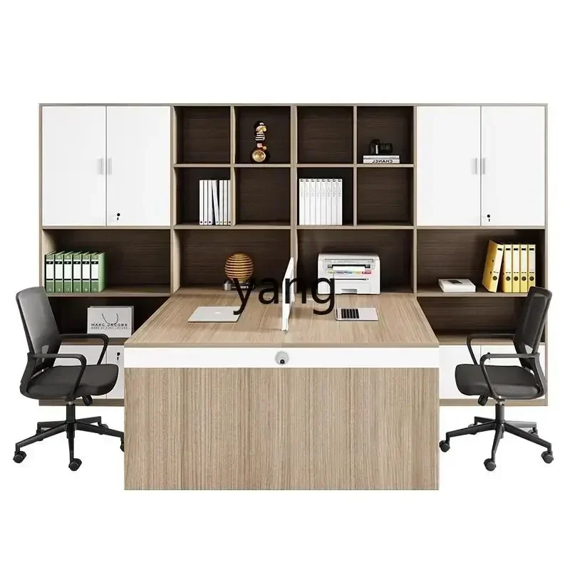 LMM high cabinet double seat combination desk personnel four person staff table screen office booth