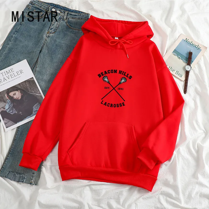 Women Hoodie Long Sleeved Hoodies Sweatshirt Print Teen Wolf Oversized Fashion Tops Autumn thick Women Clothing Drop shipping