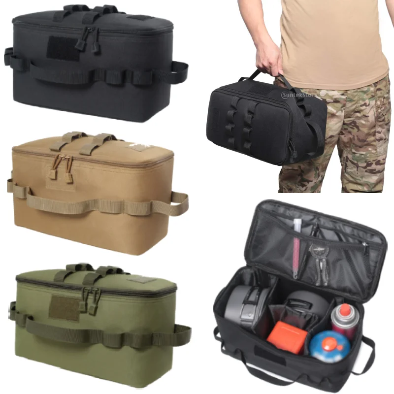 

Сумка для хранения бензобака для кемпинга, большая вместительная сумка для инструментов для ногтей, газовая канистра, посуда для пикника, набор посуды, органайзер