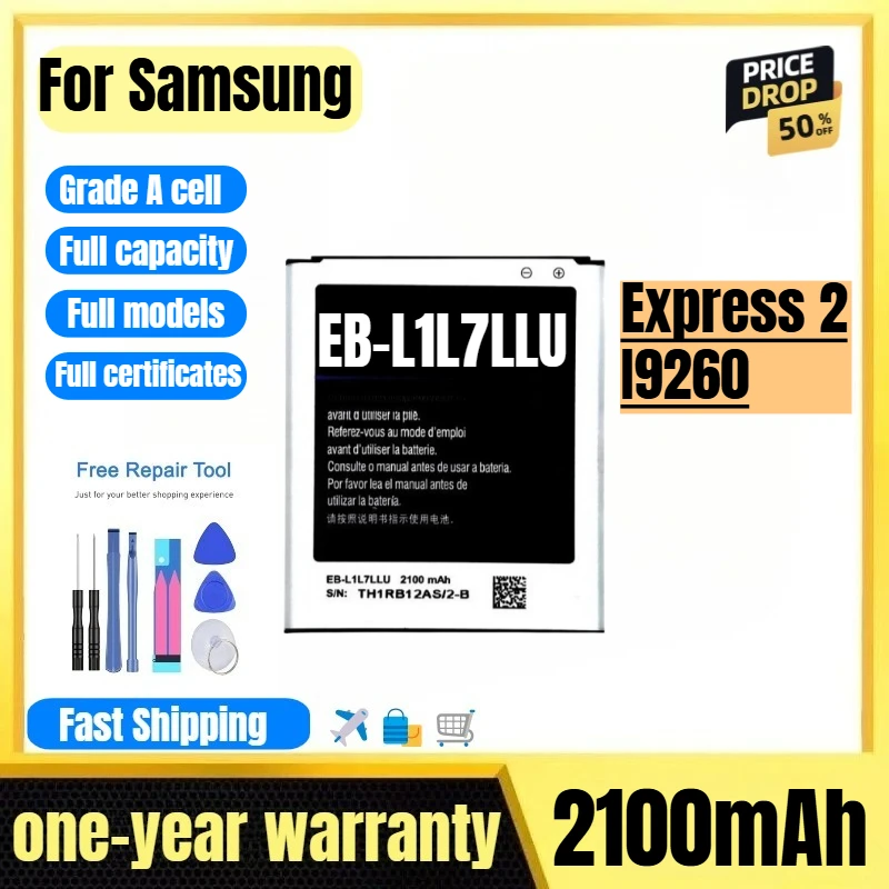 

EB-L1L7LLU for Samsung Express2/I9260 Mobile Phone 0 Cycle High Quality High Capacity Replacement Bateria Grade A Cell with Tool