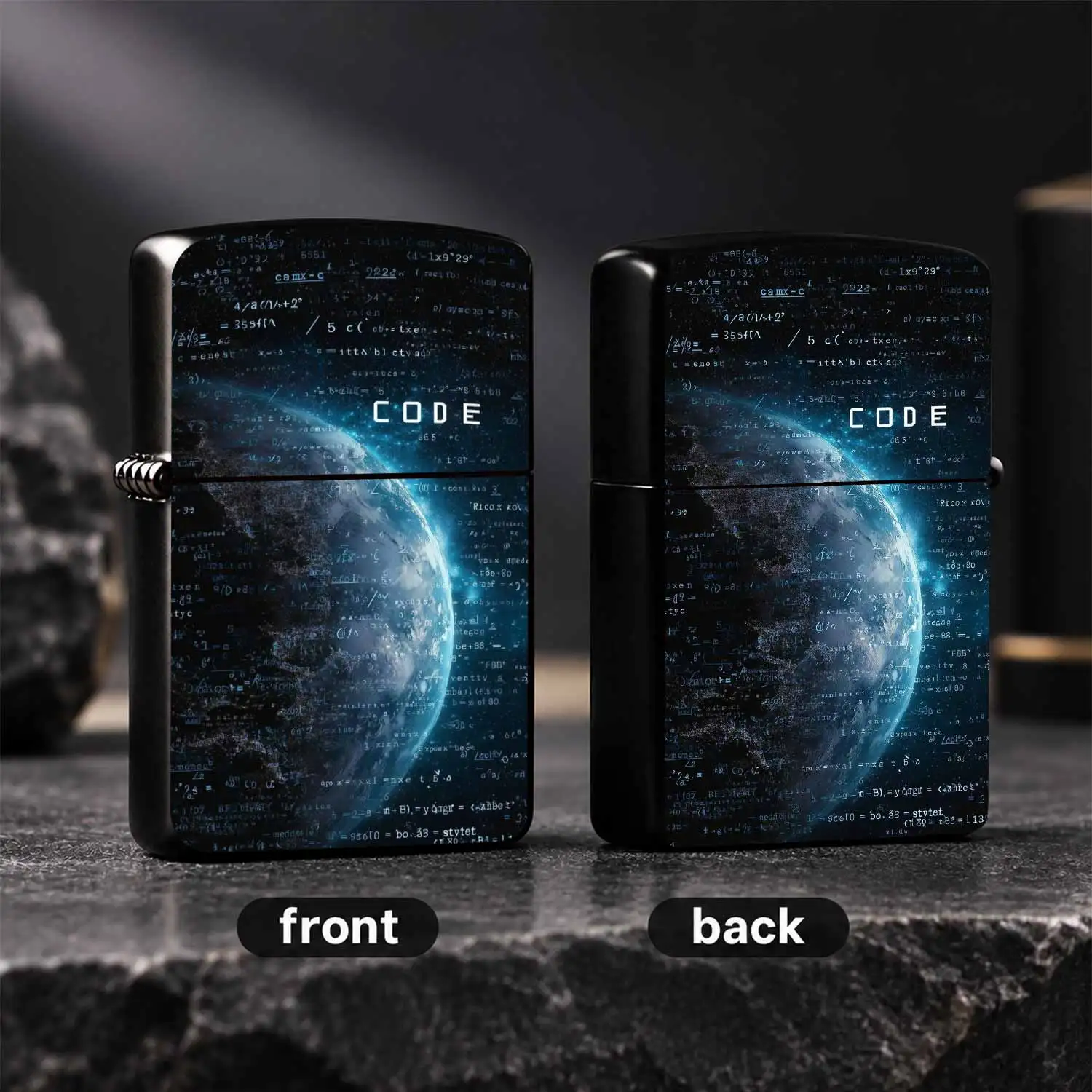 Creative Code Planet Themed Lighter, Sci-Fi Digital Cosmic Aesthetic Design, Portable Sleek Daily Use Igniter, Multi-Scenario Applicable, Unique Exquisite Gift For Tech Enthusiasts And Friends A Humorous And Interesting Lighter