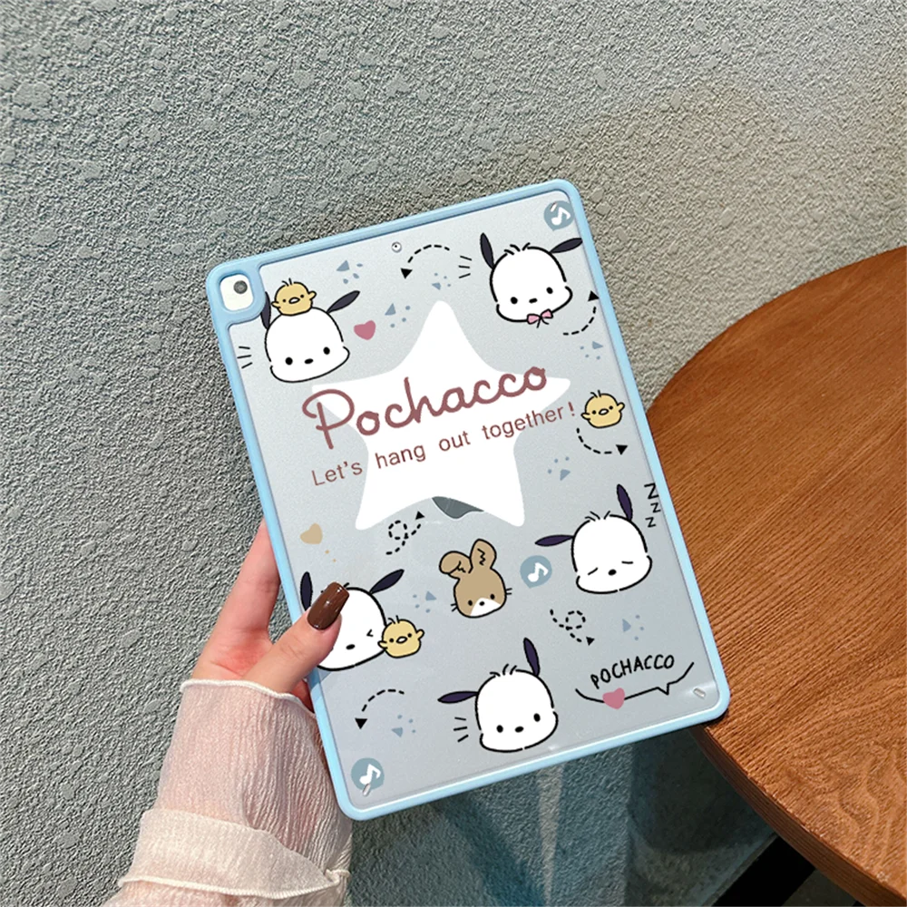 

Kawaii Pochacco Tablet Case For Apple iPad Pro 2024 11 inch 2025 11th Air 5/4 10.9 10/8/9/7 Gen 9.7 10.2/10.5 mini 6/7 Cover