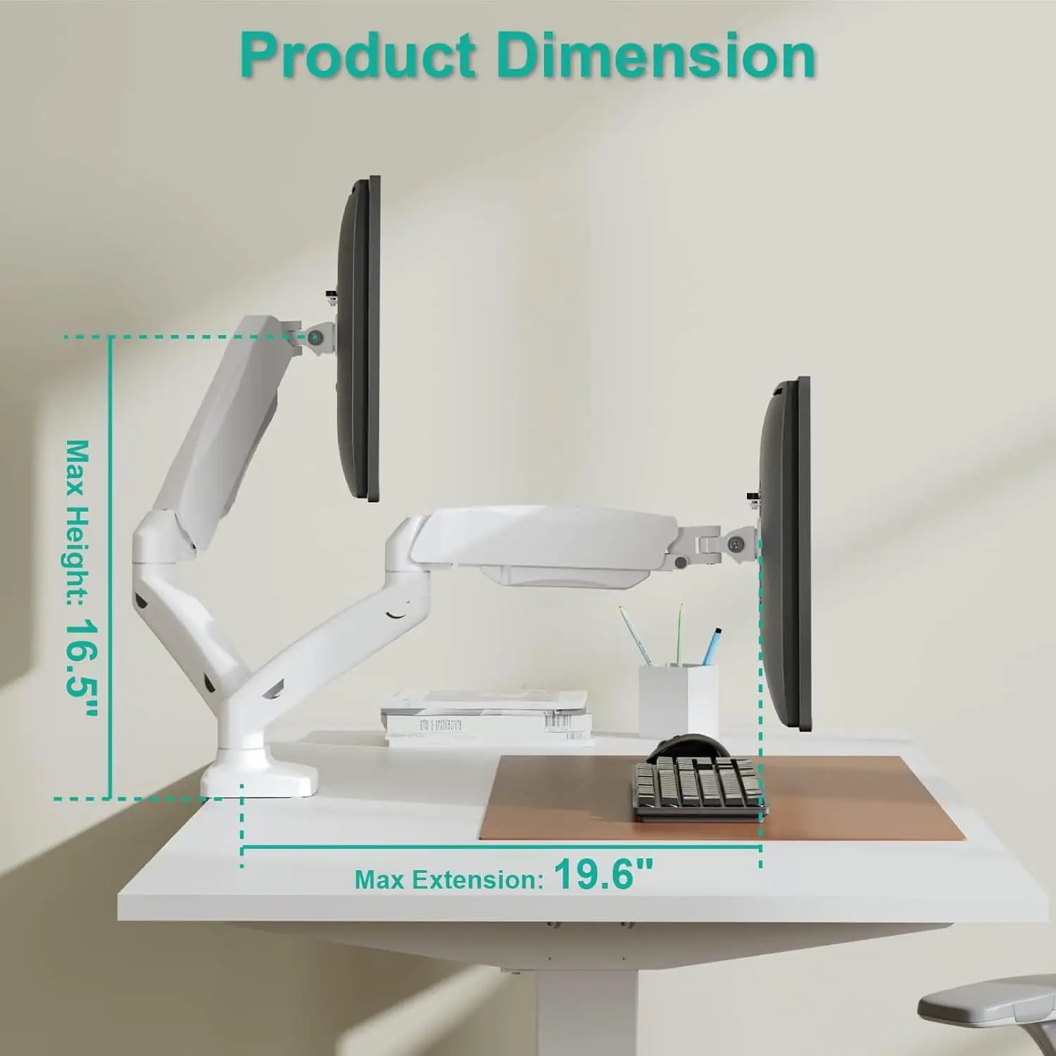 Single Arm Gas Spring Monitor Stand Model Fits Inch Holds Up To Lbs Kg Vesa X Height Adjustable Swivel Tilt Foldable