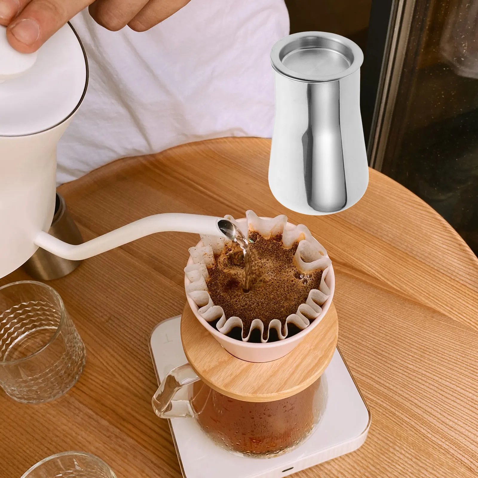 

Coffee Powder Sifter Stainless Steel Filter Easy Clean Rich Taste Compact Design Versatile Brewing Tool Powdered Sugar Container