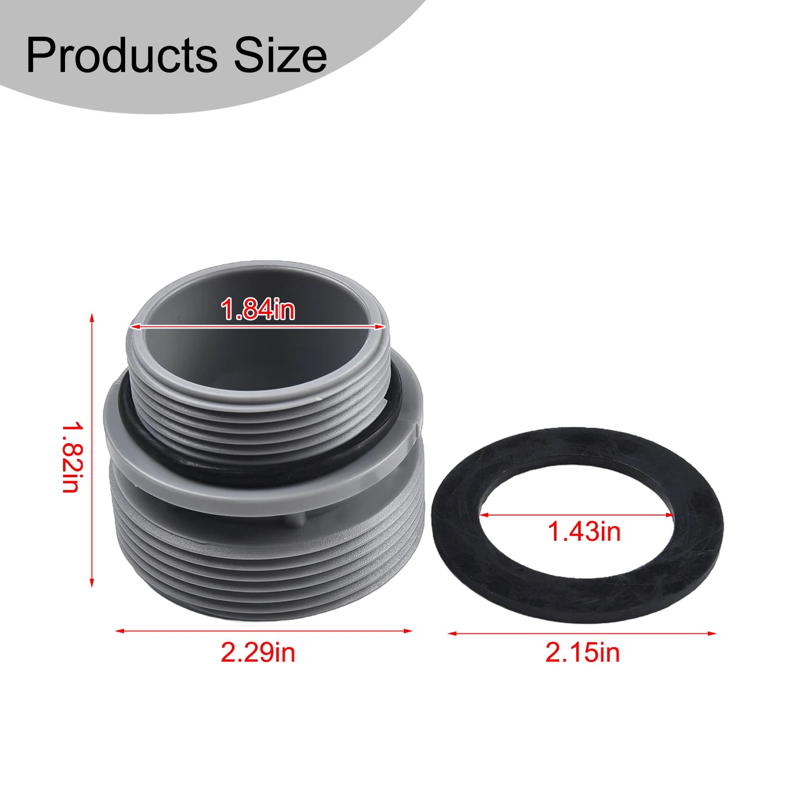 Hose to Filter Adapter Conversion Kit for Intex Pools Connects 40mm Hose to 1 1/2 Inch Inlet Outlet with Flexible Belt