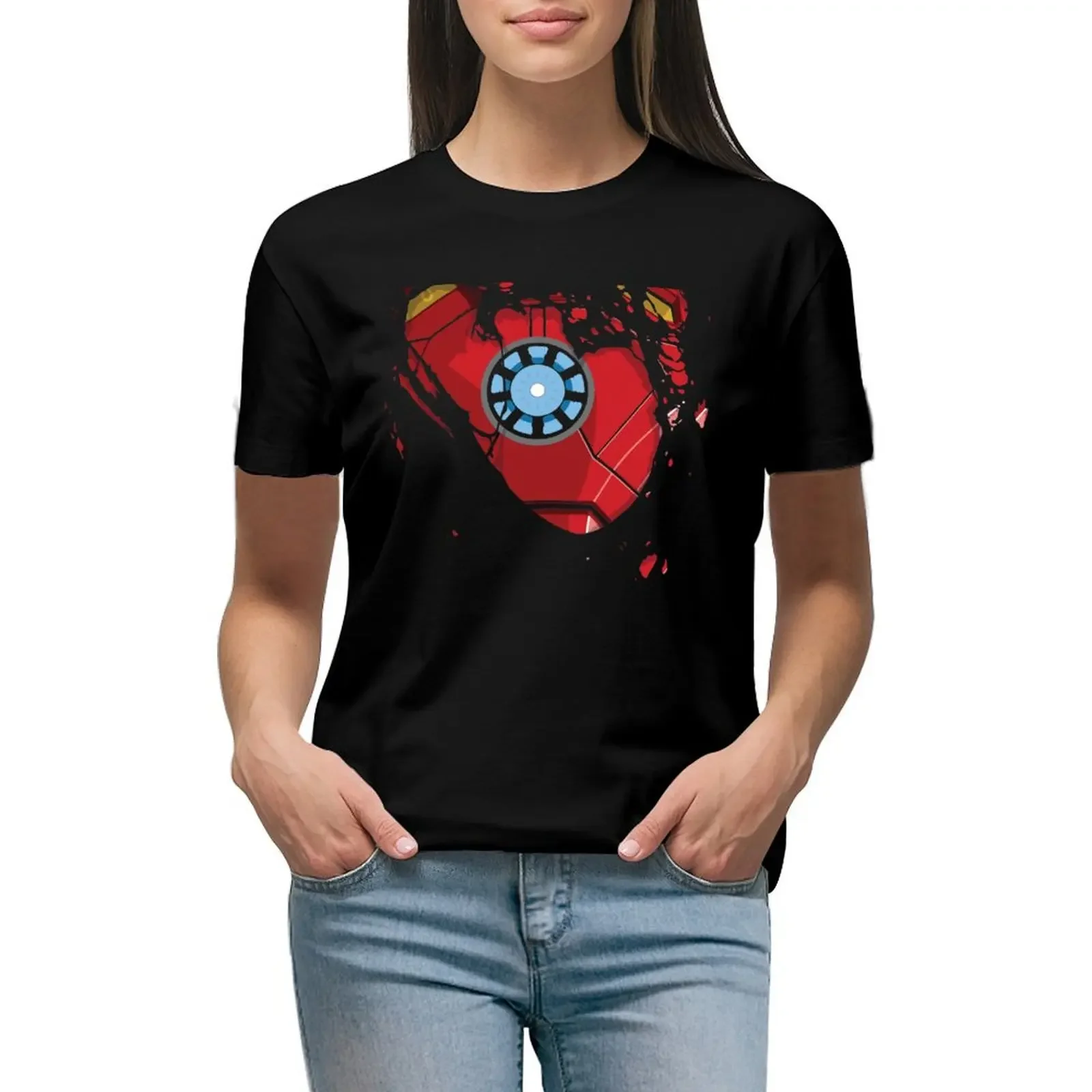 

Ripped Reactor T-Shirt Short sleeve tee Female clothing female hippie clothes Women's tops